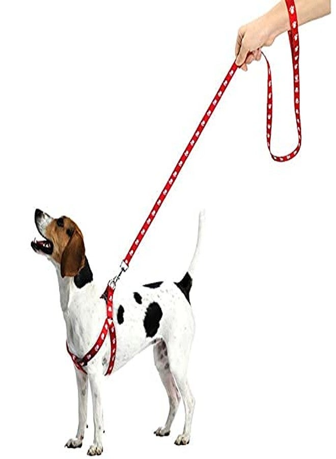 KittuPet Adjustable | Cute Paw Print Heavy Duty | No Pull Pet Back Clip Halter Harness and Leash for Small Dogs and Cats (S# (Chest 28 cm - 38 cm), Red) - Image 5